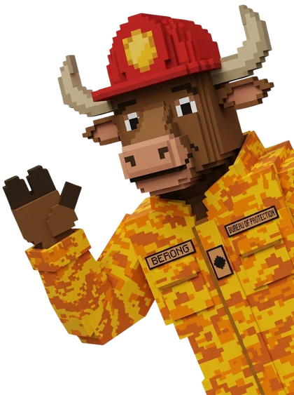 Berong Mascot - Bureau of Fire Protection waving bull